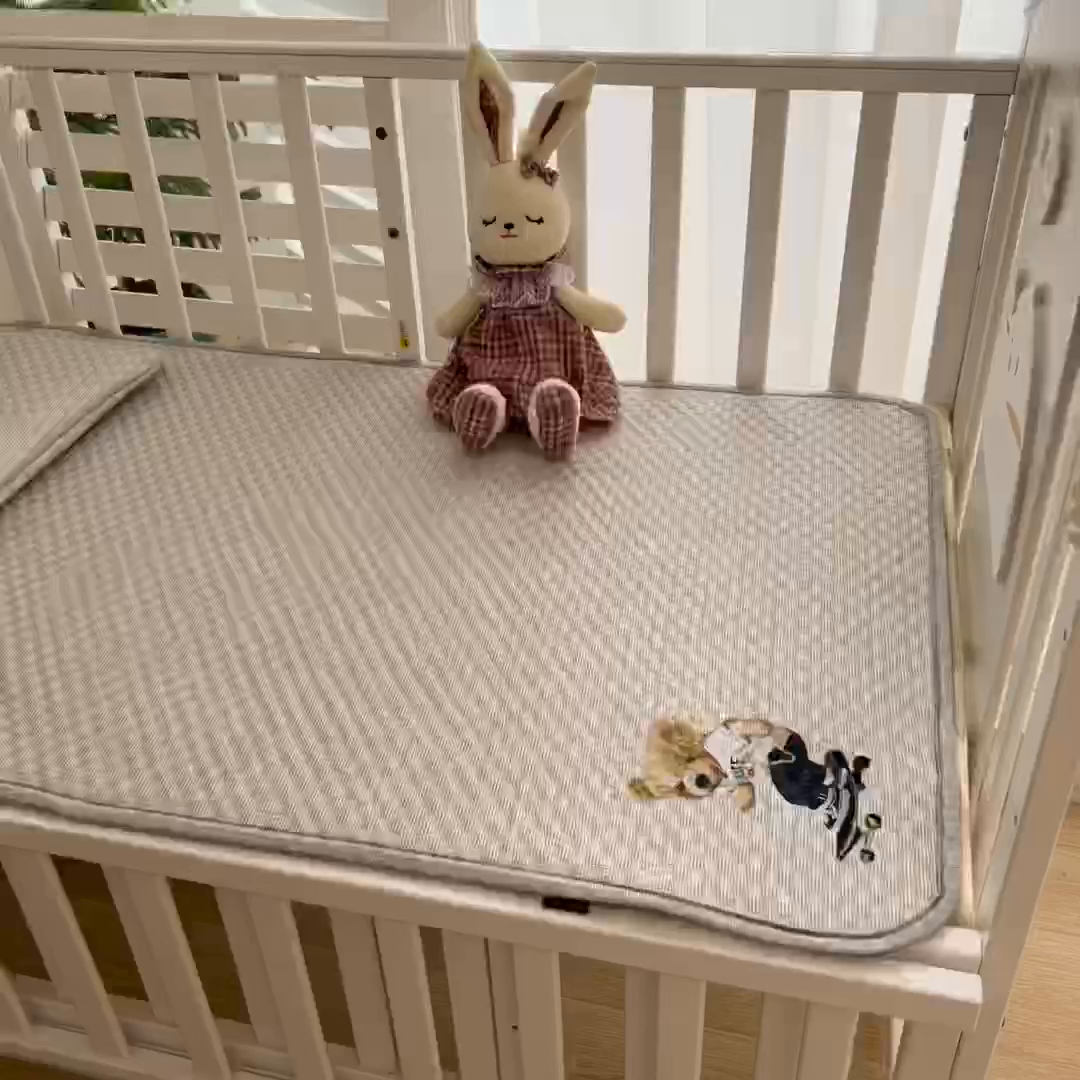 91家纺网 家纺一手货源 找家纺 宅部落 2026新款凉感豆豆儿童凉席席子 酷熊-咖色