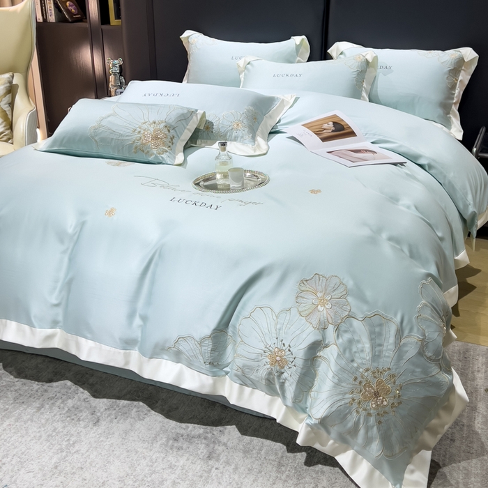 91家纺网 家纺一手货源 找家纺 （总）优贝家纺 2026新款天丝刺绣四件套-莫奈花园