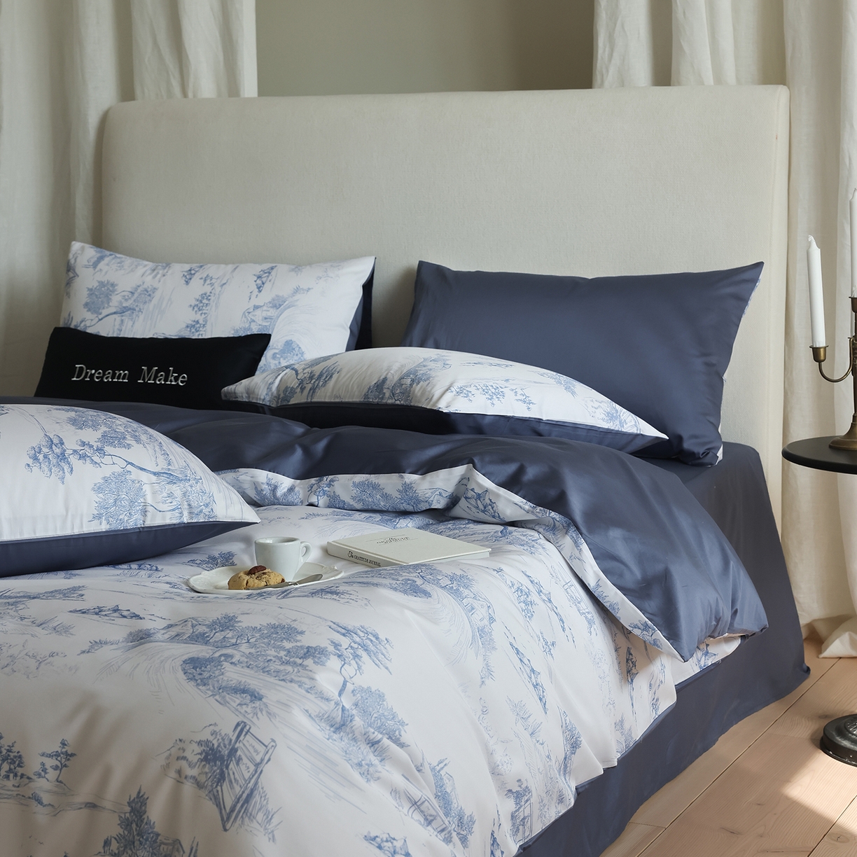 91家纺网 家纺一手货源 找家纺 （总）ONE TWO ONE 121 【会员-20】【控价商品】提供买家秀】【专版花型】  2026新款100s长绒棉全棉床上用品数码印花四件套