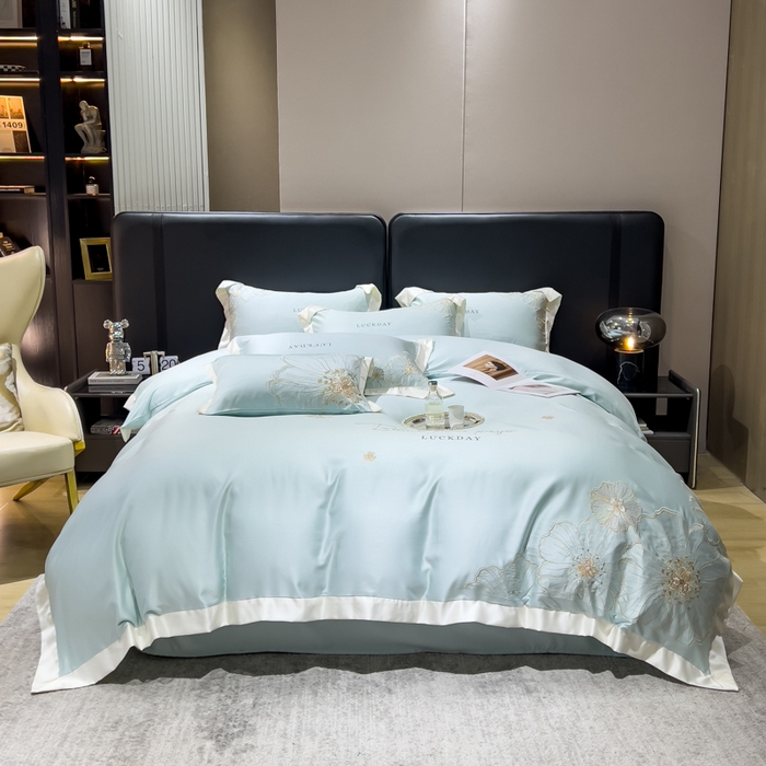 91家纺网 家纺一手货源 找家纺 （总）优贝家纺 2026新款天丝刺绣四件套-莫奈花园