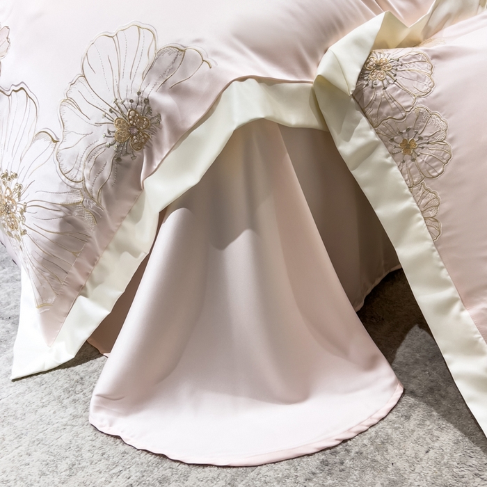 91家纺网 家纺一手货源 找家纺 优贝家纺 2026新款天丝刺绣四件套-莫奈花园 莫奈花园-藕粉