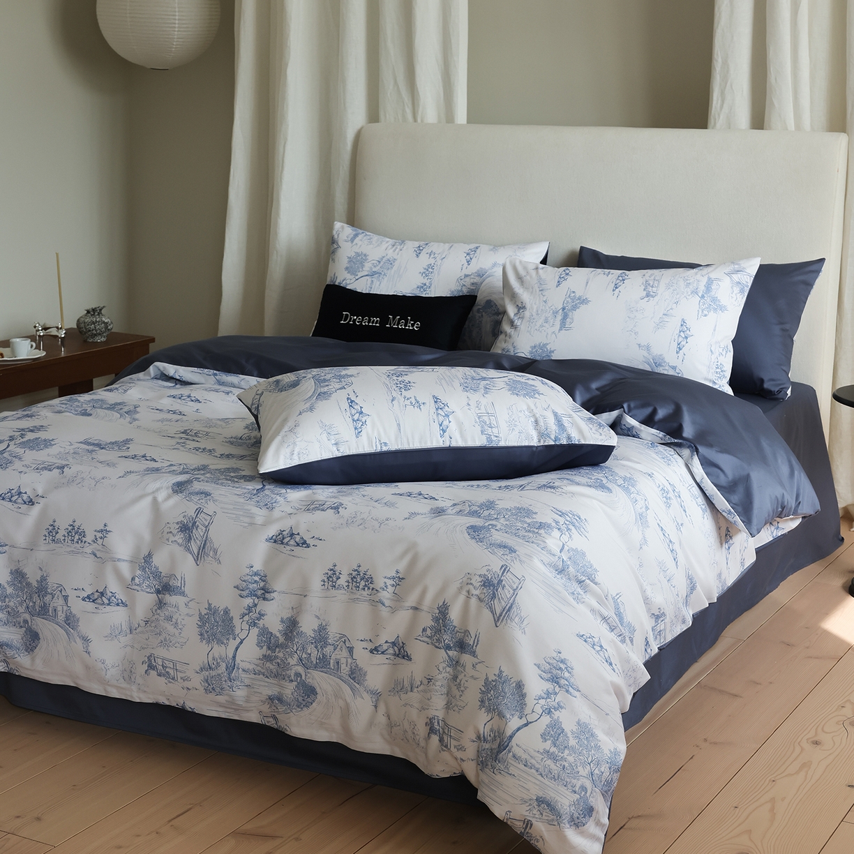 91家纺网 家纺一手货源 找家纺 （总）ONE TWO ONE 121 【会员-20】【控价商品】提供买家秀】【专版花型】  2026新款100s长绒棉全棉床上用品数码印花四件套