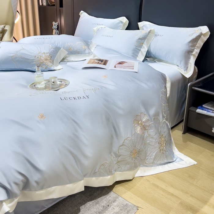 91家纺网 家纺一手货源 找家纺 优贝家纺 2026新款天丝刺绣四件套-莫奈花园 莫奈花园-天空蓝