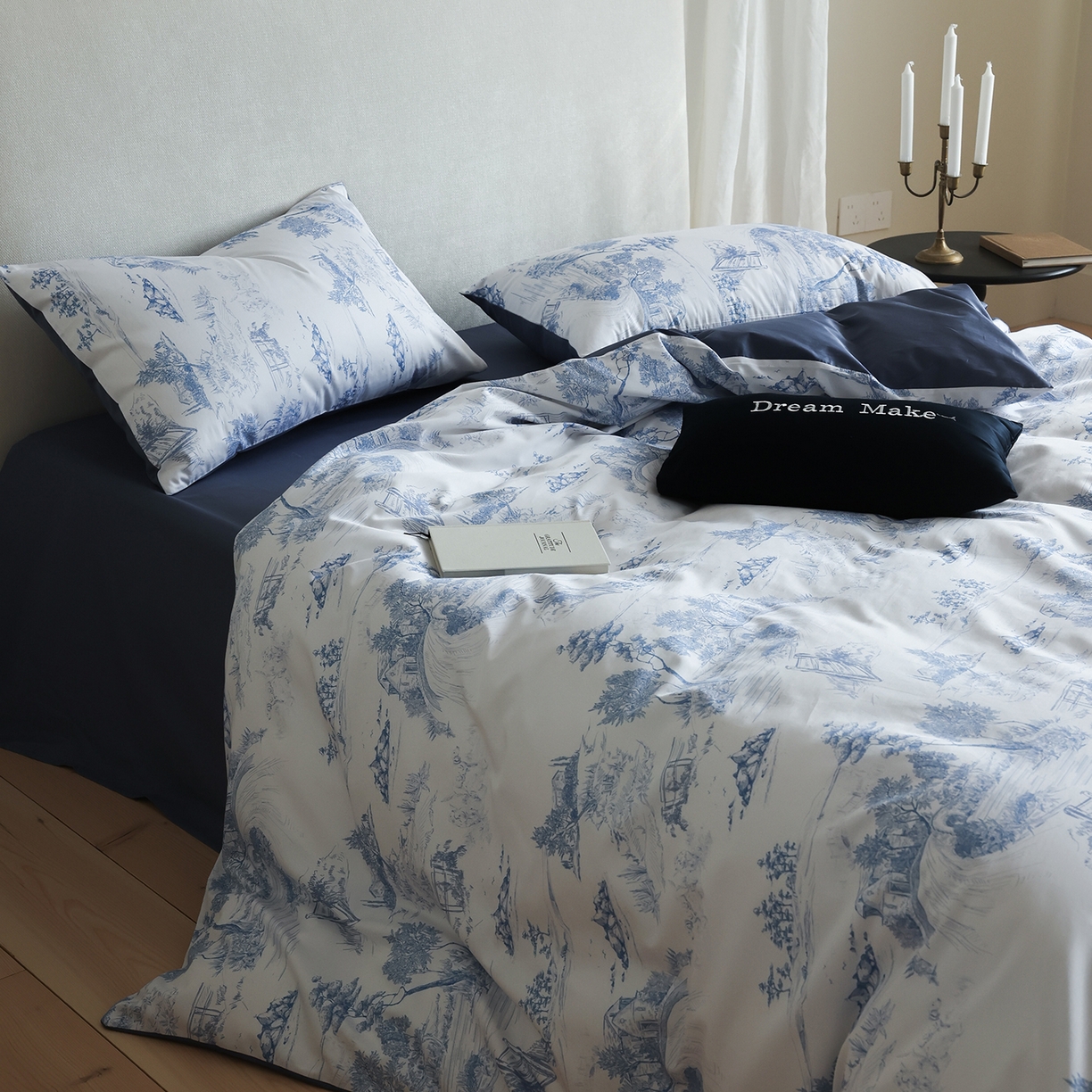 91家纺网 家纺一手货源 找家纺 （总）ONE TWO ONE 121 【会员-20】【控价商品】提供买家秀】【专版花型】  2026新款100s长绒棉全棉床上用品数码印花四件套