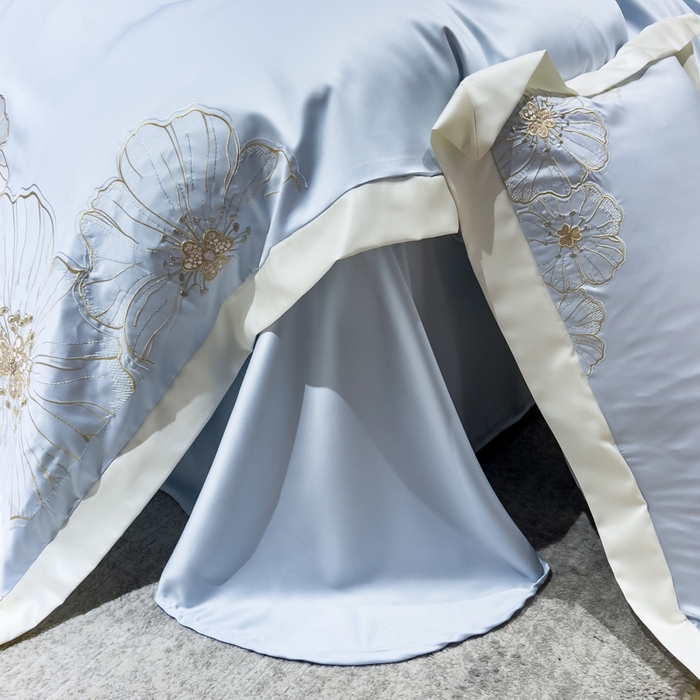 91家纺网 家纺一手货源 找家纺 优贝家纺 2026新款天丝刺绣四件套-莫奈花园 莫奈花园-天空蓝