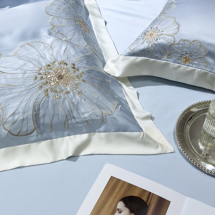 91家纺网 家纺一手货源 找家纺 优贝家纺 2026新款天丝刺绣四件套-莫奈花园 莫奈花园-天空蓝