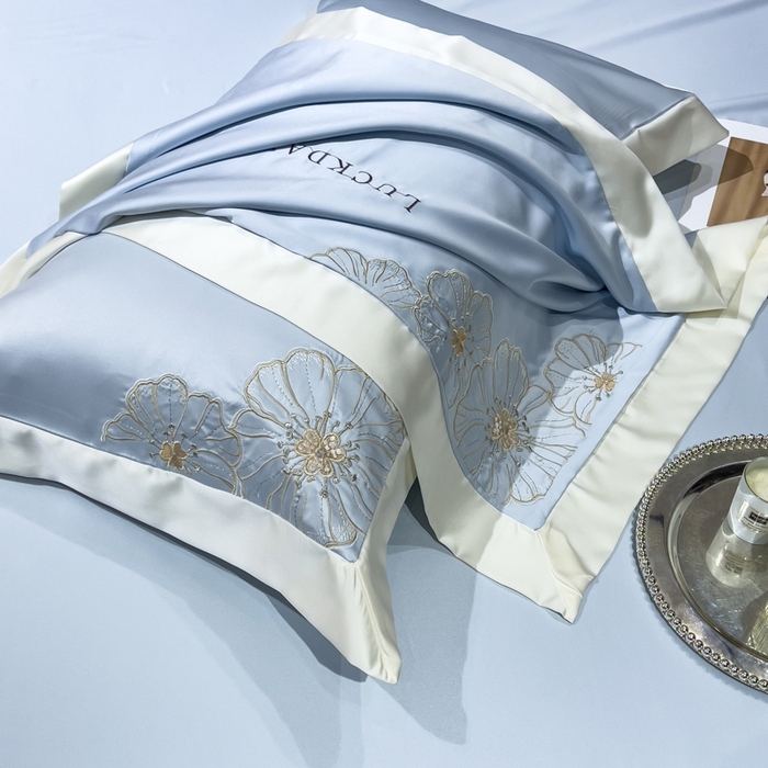 91家纺网 家纺一手货源 找家纺 优贝家纺 2026新款天丝刺绣四件套-莫奈花园 莫奈花园-天空蓝