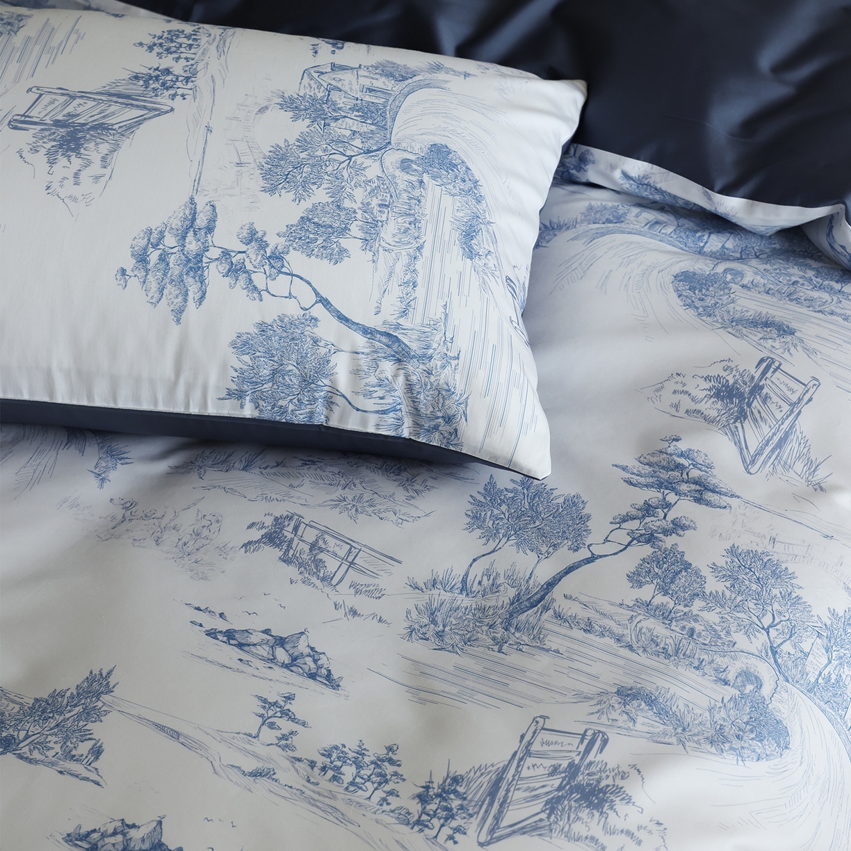 91家纺网 家纺一手货源 找家纺 （总）ONE TWO ONE 121 【会员-20】【控价商品】提供买家秀】【专版花型】  2026新款100s长绒棉全棉床上用品数码印花四件套