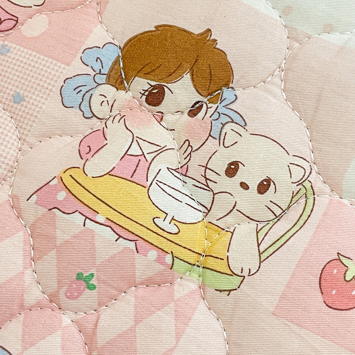 91家纺网 家纺一手货源 找家纺 小桃姐家纺 2026新款全棉纯棉天然棉花床褥防滑床护垫垫子幼儿园床垫儿童床垫 棒棒糖女孩