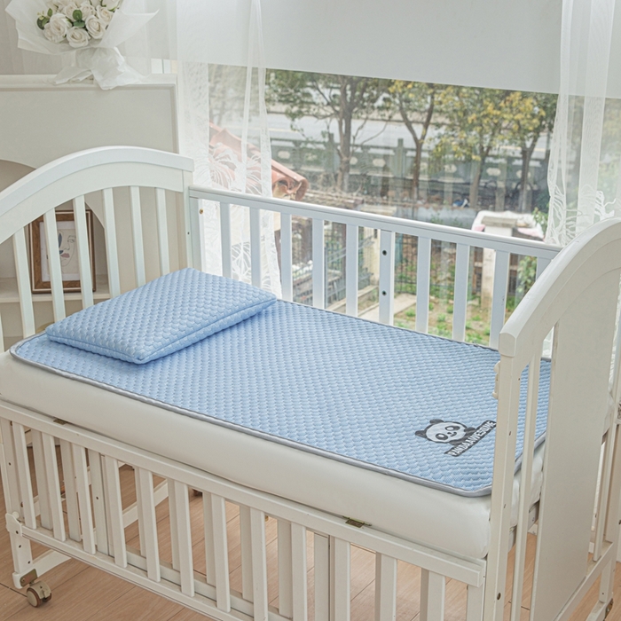 91家纺网 家纺一手货源 找家纺 宅部落 2026新款凉感豆豆儿童凉席席子 酷熊-深蓝