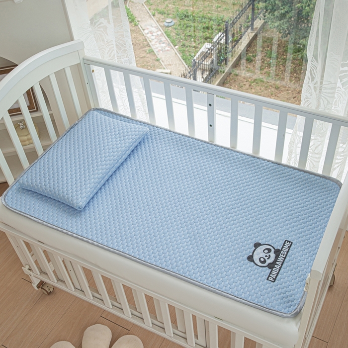 91家纺网 家纺一手货源 找家纺 宅部落 2026新款凉感豆豆儿童凉席席子 酷熊-深蓝