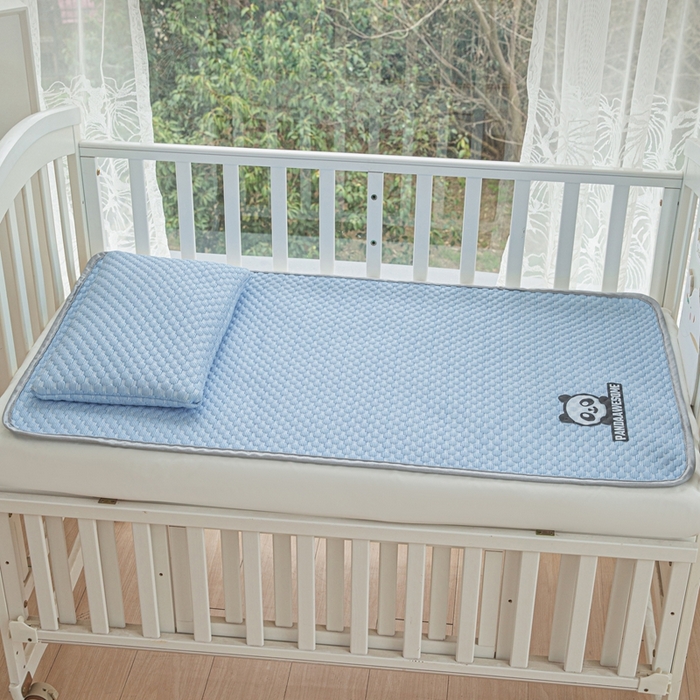 91家纺网 家纺一手货源 找家纺 宅部落 2026新款凉感豆豆儿童凉席席子 酷熊-深蓝