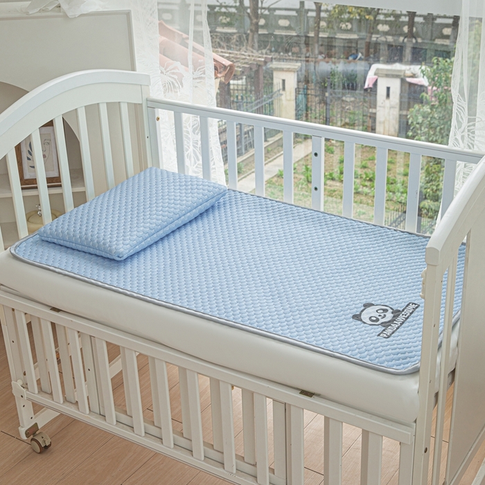 91家纺网 家纺一手货源 找家纺 宅部落 2026新款凉感豆豆儿童凉席席子 酷熊-深蓝