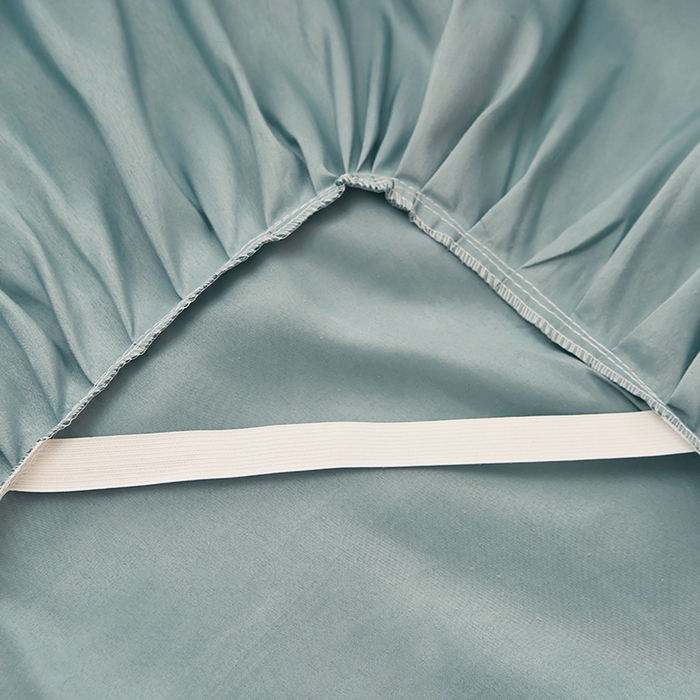 91家纺网 家纺一手货源 找家纺 沐珩家纺 2026新款荷叶边亲肤磨毛单床裙—流年系列 流年-湖蓝