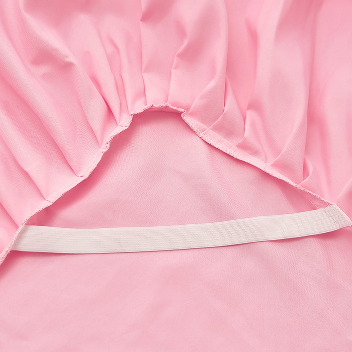 91家纺网 家纺一手货源 找家纺 沐珩家纺 2026新款荷叶边亲肤磨毛单床裙—流年系列 流年-樱粉