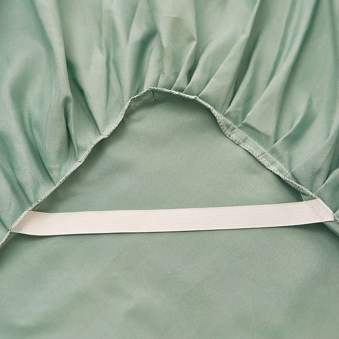 91家纺网 家纺一手货源 找家纺 沐珩家纺 2026新款荷叶边亲肤磨毛单床裙—流年系列 流年-水绿