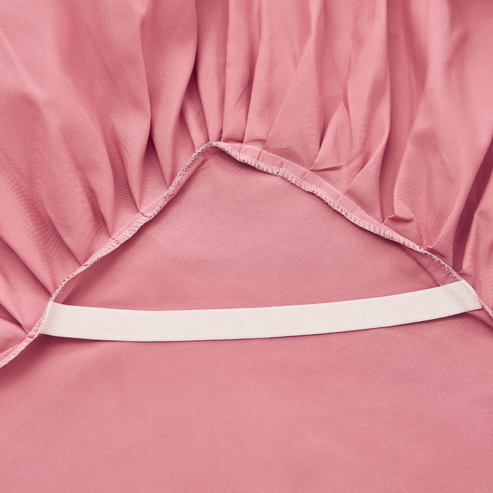 91家纺网 家纺一手货源 找家纺 沐珩家纺 2026新款荷叶边亲肤磨毛单床裙—流年系列 流年-豆沙