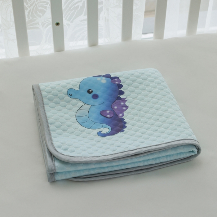 91家纺网 家纺一手货源 找家纺 宅部落 2026新款凉感豆豆儿童凉席席子 小海马-淡蓝