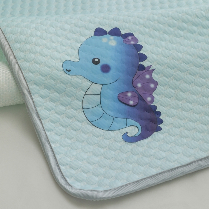 91家纺网 家纺一手货源 找家纺 宅部落 2026新款凉感豆豆儿童凉席席子 小海马-淡蓝