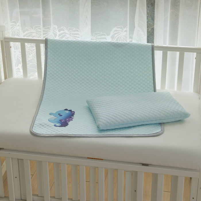 91家纺网 家纺一手货源 找家纺 宅部落 2026新款凉感豆豆儿童凉席席子 小海马-淡蓝