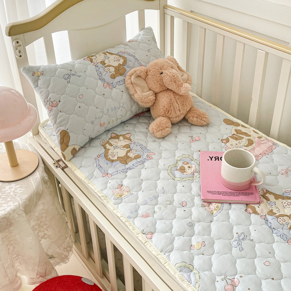 91家纺网 家纺一手货源 找家纺 小桃姐家纺 2026新款全棉纯棉天然棉花床褥防滑床护垫垫子幼儿园床垫儿童床垫 蛋糕小猫