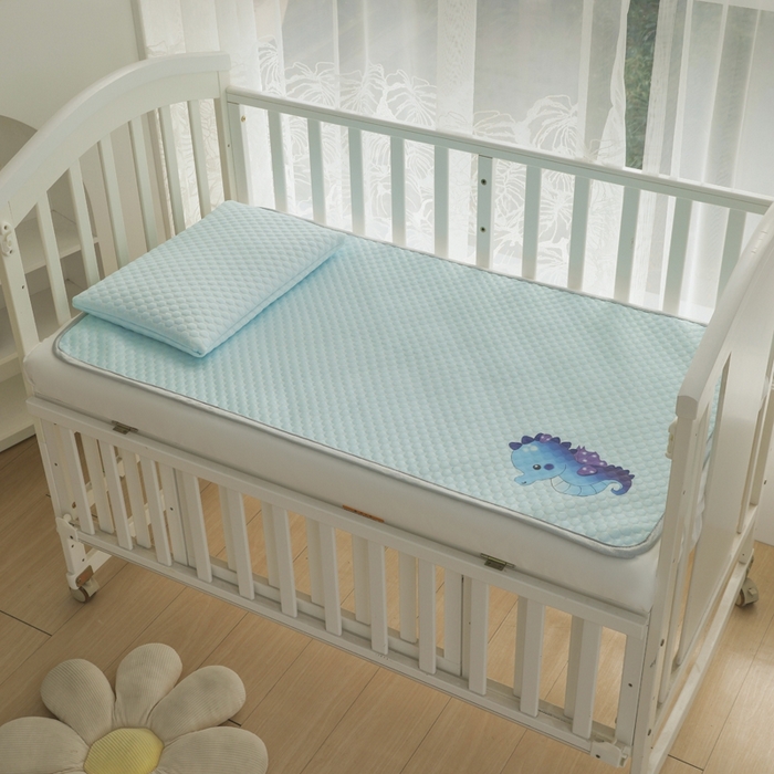 91家纺网 家纺一手货源 找家纺 宅部落 2026新款凉感豆豆儿童凉席席子 小海马-淡蓝