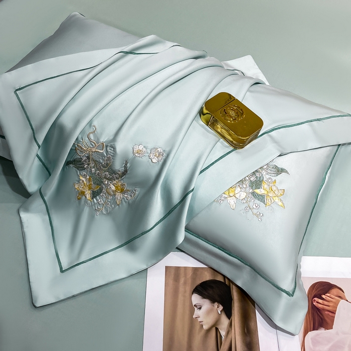 91家纺网 家纺一手货源 找家纺 （总）优贝家纺 2026新款独家专版天丝面料刺绣款繁花夏被四件套