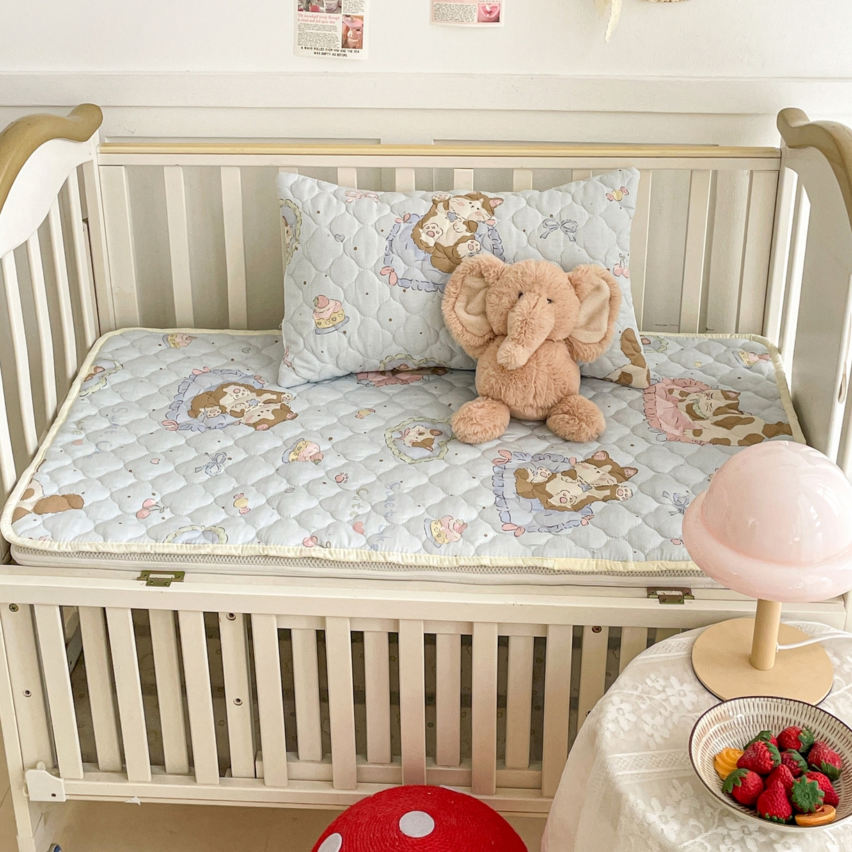 91家纺网 家纺一手货源 找家纺 小桃姐家纺 2026新款全棉纯棉天然棉花床褥防滑床护垫垫子幼儿园床垫儿童床垫 蛋糕小猫