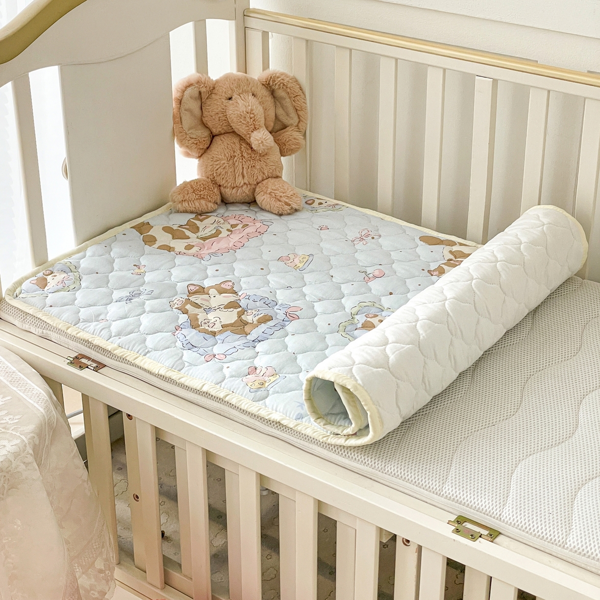 91家纺网 家纺一手货源 找家纺 小桃姐家纺 2026新款全棉纯棉天然棉花床褥防滑床护垫垫子幼儿园床垫儿童床垫 蛋糕小猫