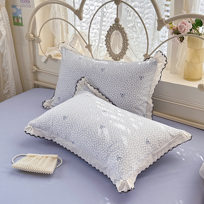 91家纺网 家纺一手货源 找家纺 沐珩家纺 2026新款古法水洗仿棉云感棉花边款四件套单被套 古法-蓝调星芒