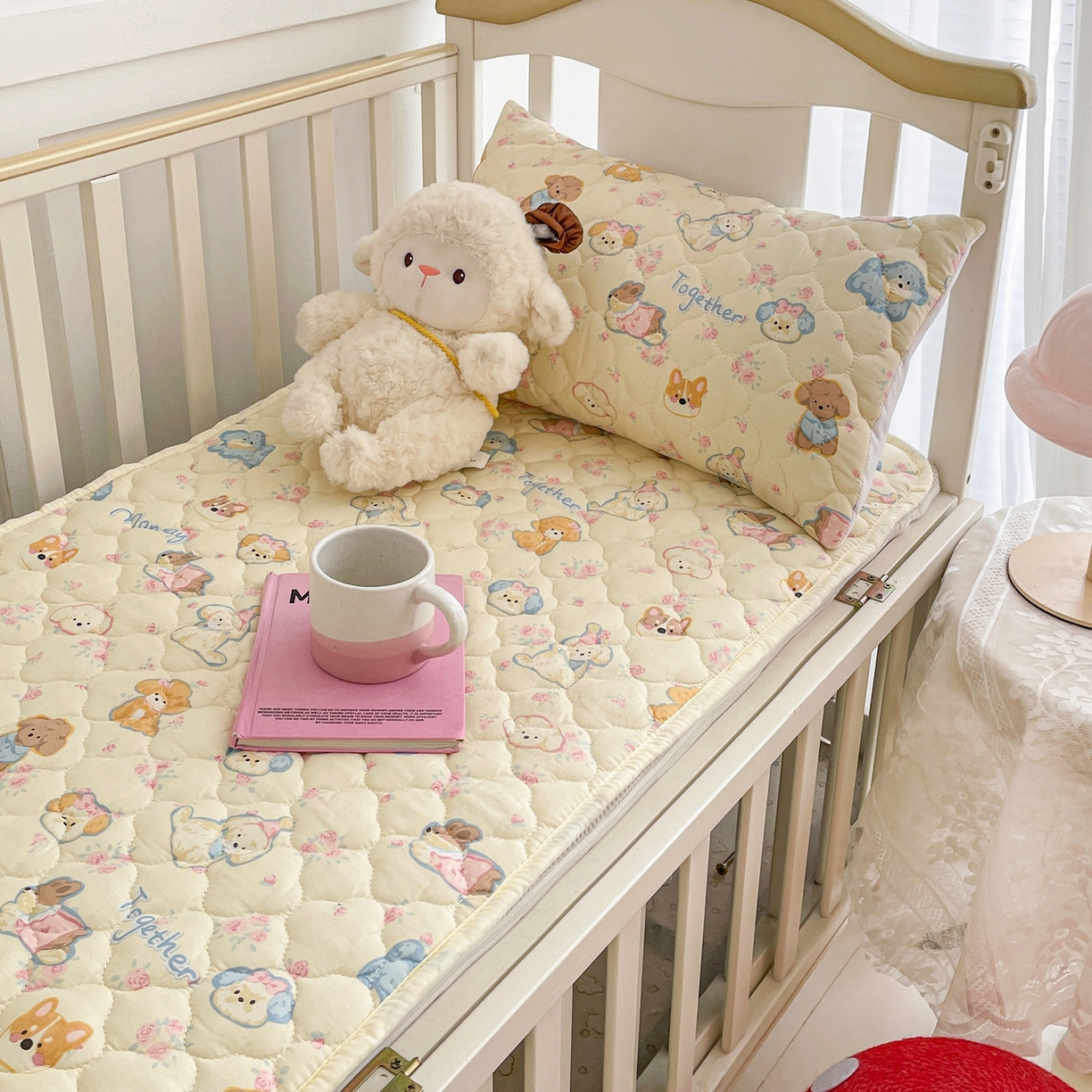 91家纺网 家纺一手货源 找家纺 小桃姐家纺 2026新款全棉纯棉天然棉花床褥防滑床护垫垫子幼儿园床垫儿童床垫 狗狗家族