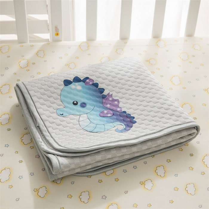 91家纺网 家纺一手货源 找家纺 宅部落 2026新款凉感豆豆儿童凉席席子 小海马-灰