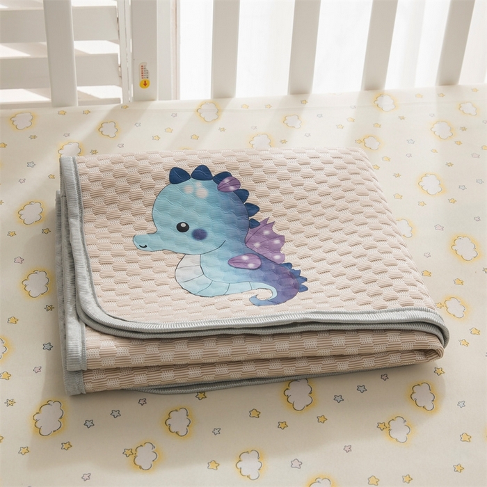 91家纺网 家纺一手货源 找家纺 宅部落 2026新款凉感豆豆儿童凉席席子 小海马-咖色