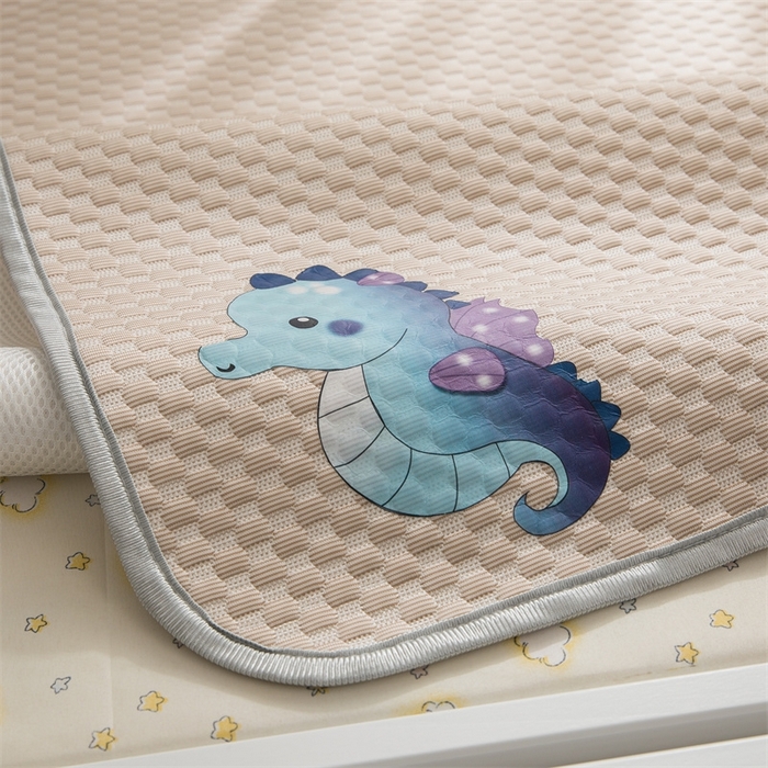 91家纺网 家纺一手货源 找家纺 宅部落 2026新款凉感豆豆儿童凉席席子 小海马-咖色