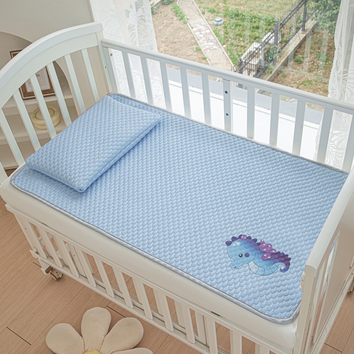 宅部落 2026新款凉感豆豆儿童凉席席子 小海马-深蓝