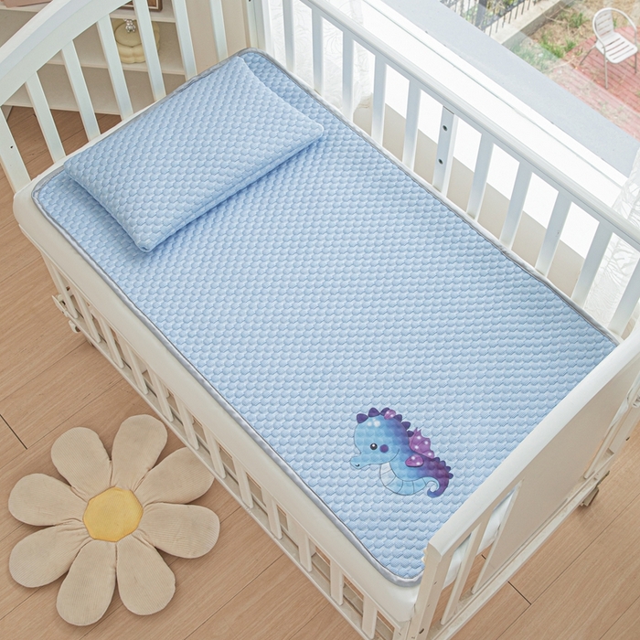 91家纺网 家纺一手货源 找家纺 宅部落 2026新款凉感豆豆儿童凉席席子 小海马-深蓝