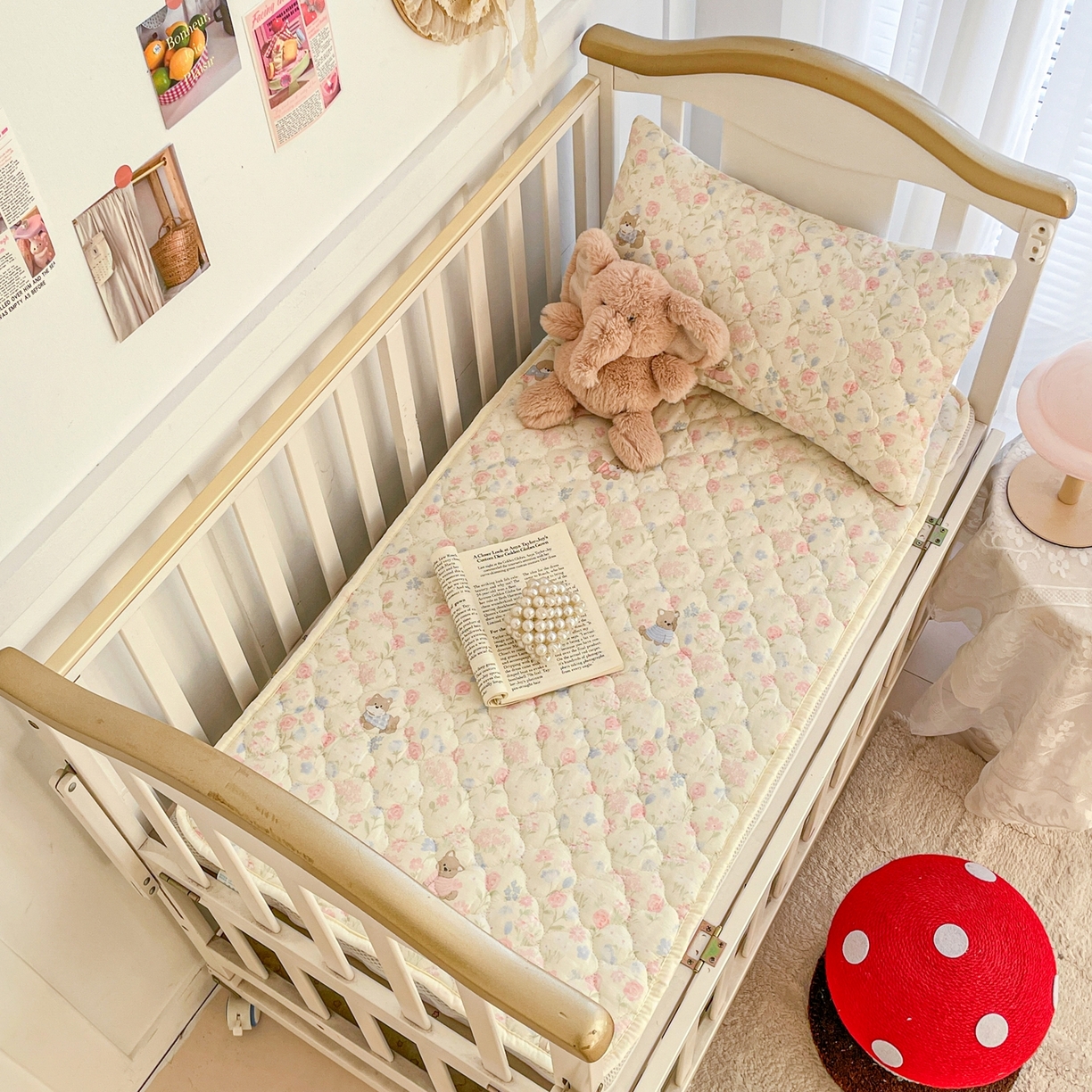 91家纺网 家纺一手货源 找家纺 小桃姐家纺 2026新款全棉纯棉天然棉花床褥防滑床护垫垫子幼儿园床垫儿童床垫 花丛萌犬