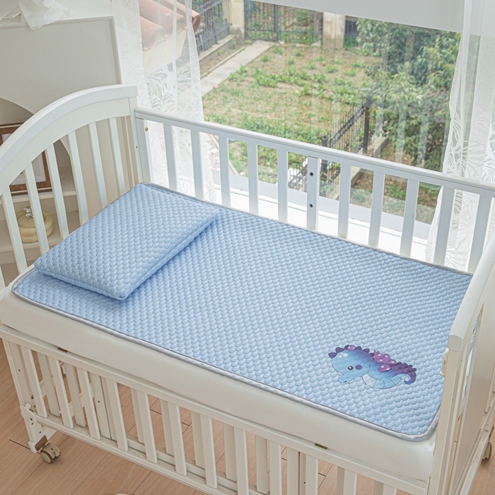 91家纺网 家纺一手货源 找家纺 宅部落 2026新款凉感豆豆儿童凉席席子 小海马-深蓝