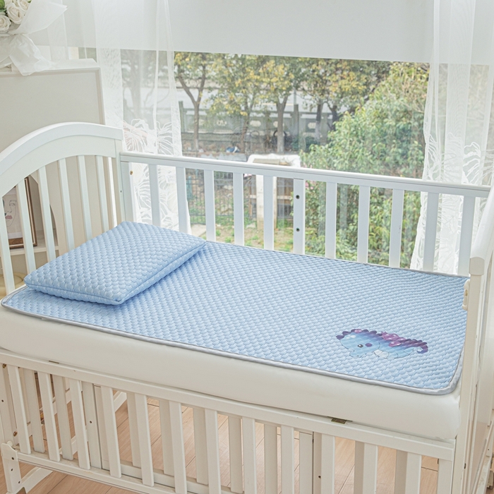 91家纺网 家纺一手货源 找家纺 宅部落 2026新款凉感豆豆儿童凉席席子 小海马-深蓝