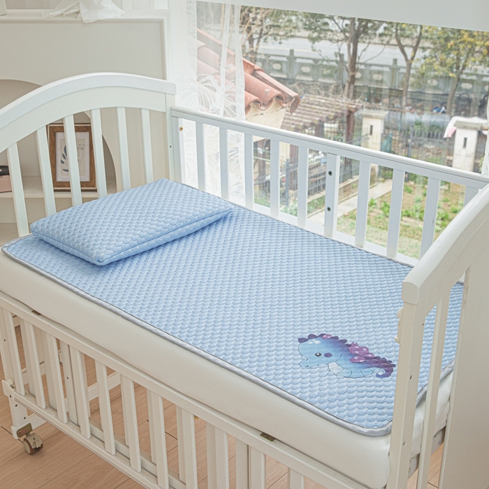 91家纺网 家纺一手货源 找家纺 宅部落 2026新款凉感豆豆儿童凉席席子 小海马-深蓝