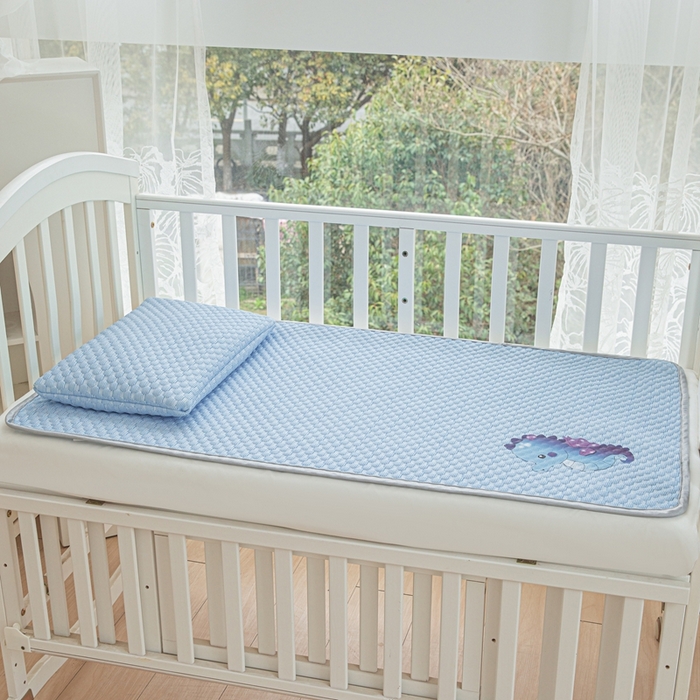 91家纺网 家纺一手货源 找家纺 宅部落 2026新款凉感豆豆儿童凉席席子 小海马-深蓝