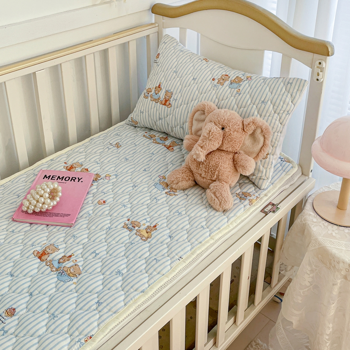 91家纺网 家纺一手货源 找家纺 小桃姐家纺 2026新款全棉纯棉天然棉花床褥防滑床护垫垫子幼儿园床垫儿童床垫 萌心小熊