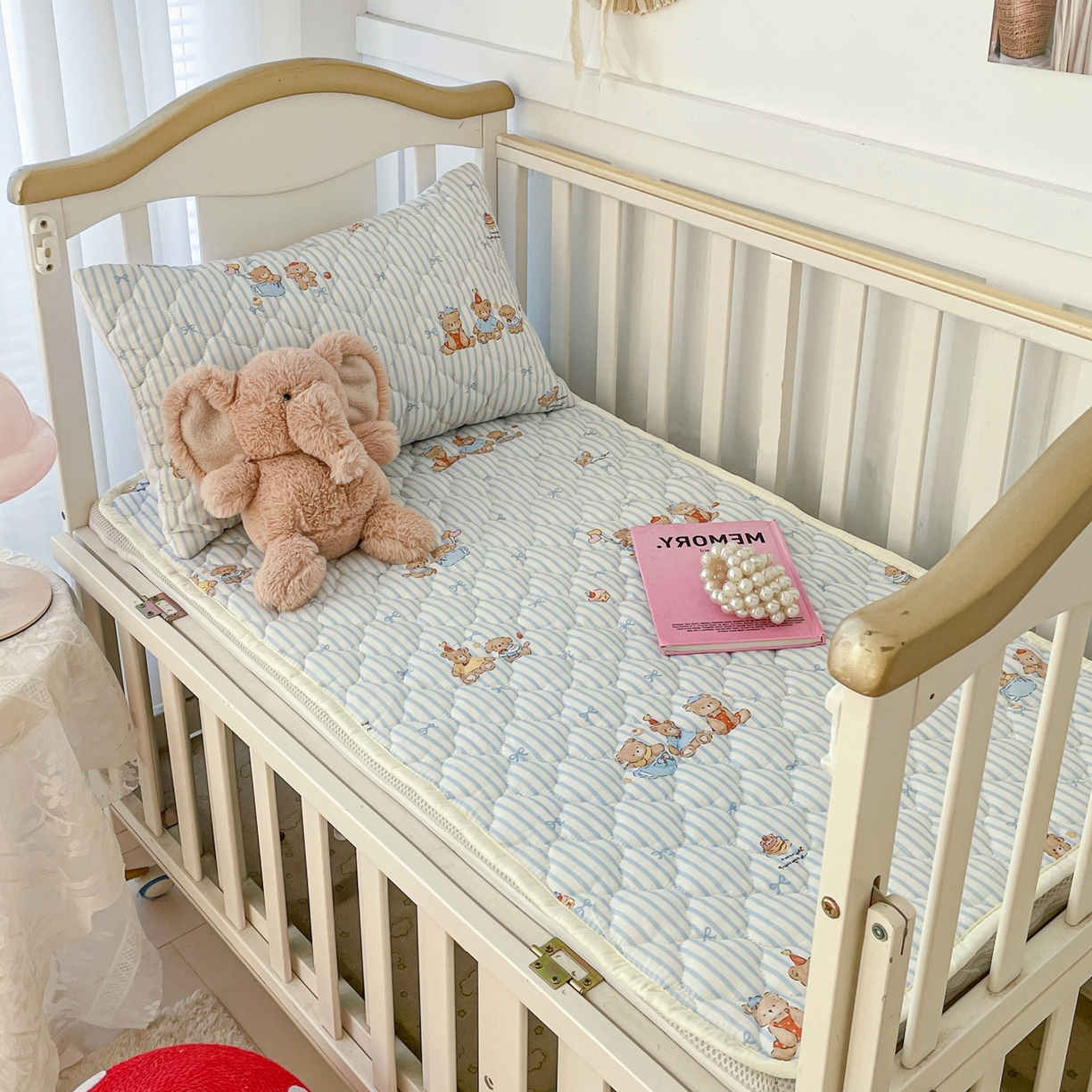 91家纺网 家纺一手货源 找家纺 小桃姐家纺 2026新款全棉纯棉天然棉花床褥防滑床护垫垫子幼儿园床垫儿童床垫 萌心小熊