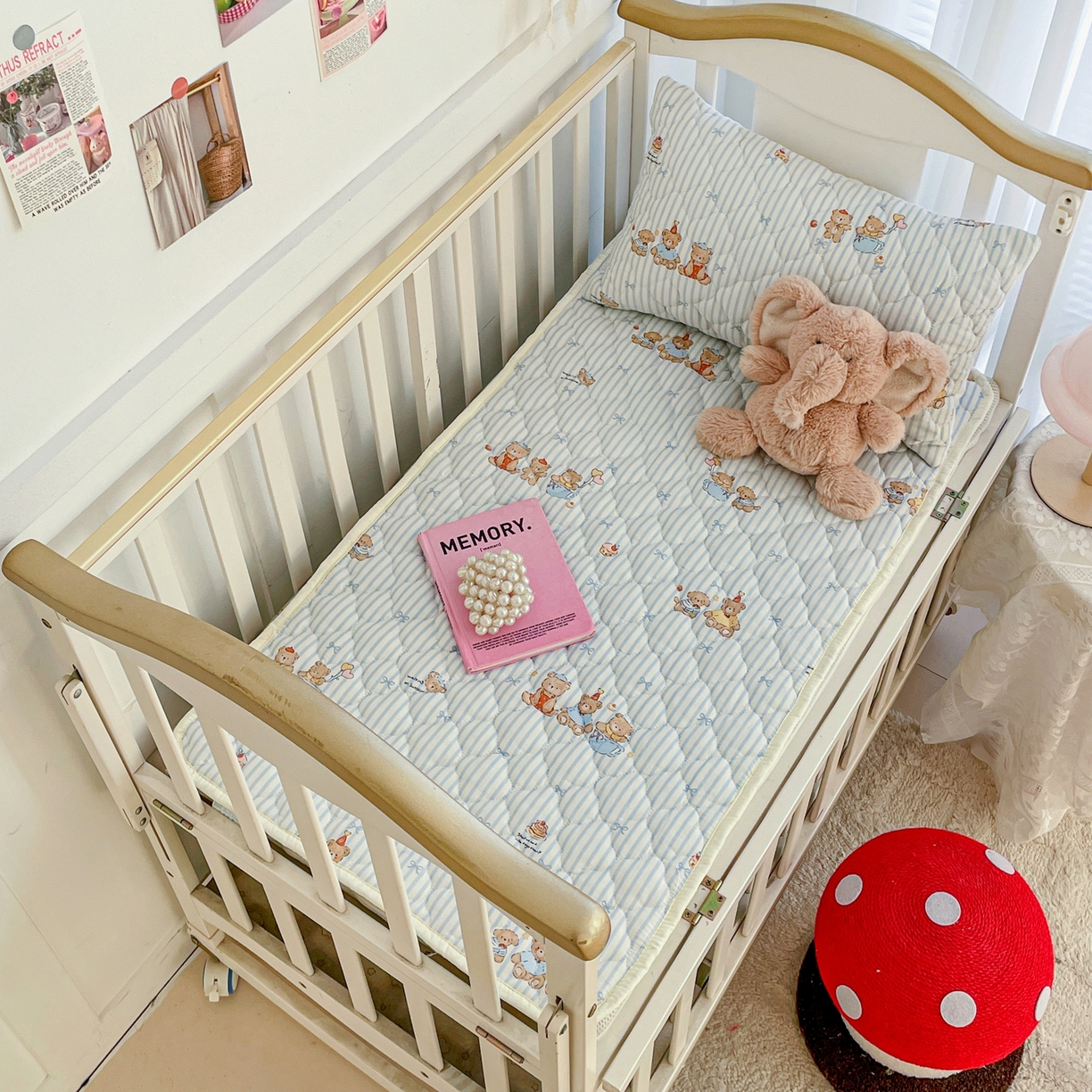 91家纺网 家纺一手货源 找家纺 小桃姐家纺 2026新款全棉纯棉天然棉花床褥防滑床护垫垫子幼儿园床垫儿童床垫 萌心小熊