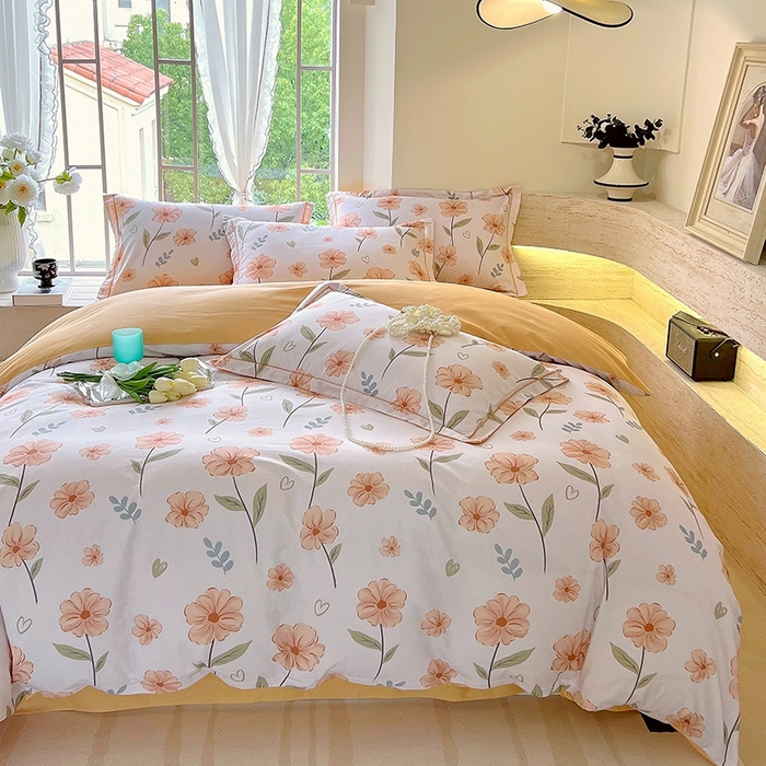 91家纺网 家纺一手货源 找家纺 梧桐树 2026新款高支密全棉纯棉印花四件套 A36花屿