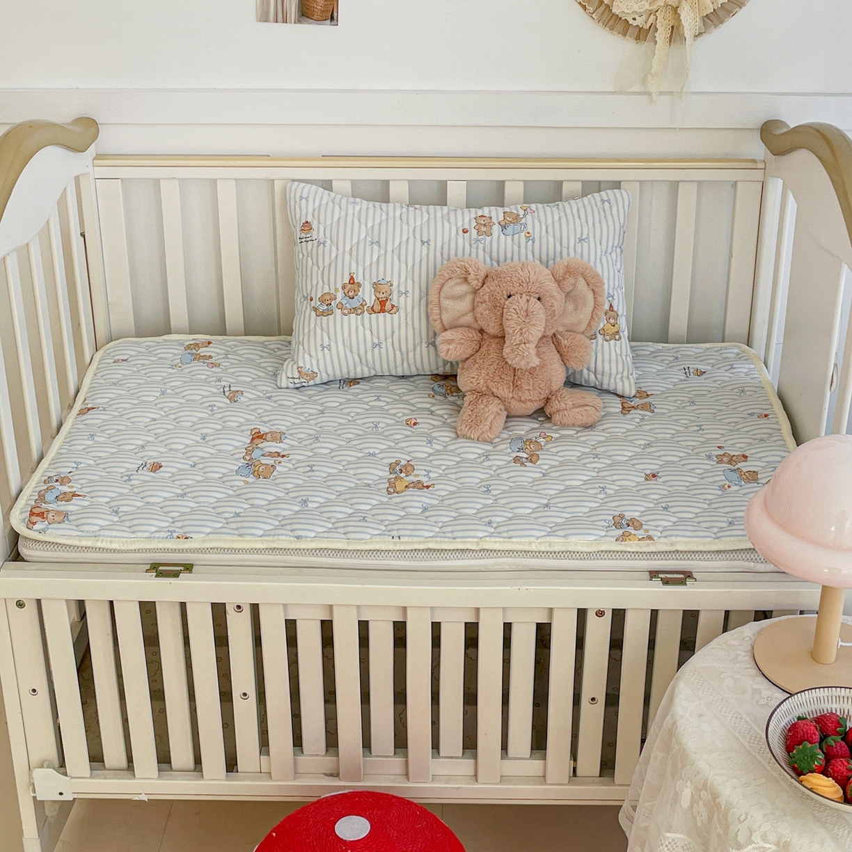 91家纺网 家纺一手货源 找家纺 小桃姐家纺 2026新款全棉纯棉天然棉花床褥防滑床护垫垫子幼儿园床垫儿童床垫 萌心小熊