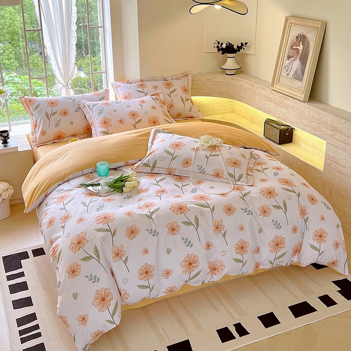 91家纺网 家纺一手货源 找家纺 梧桐树 2026新款高支密全棉纯棉印花四件套 A36花屿