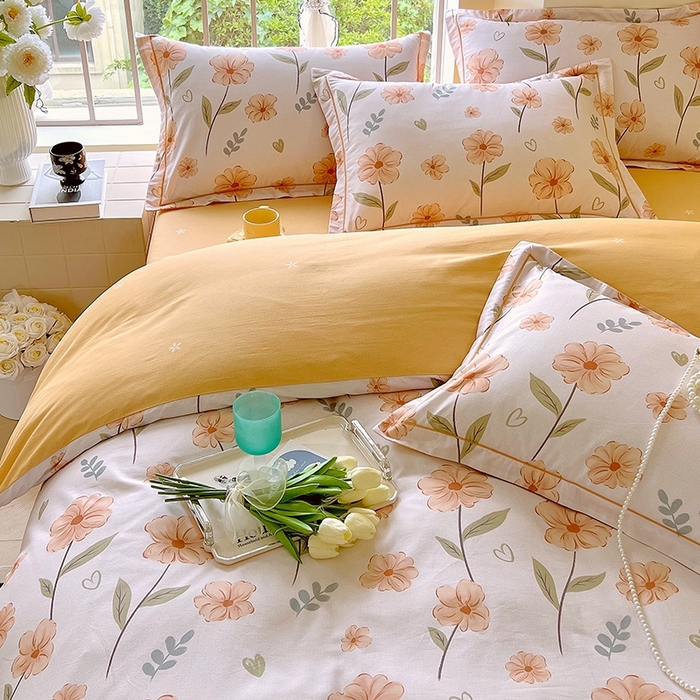 91家纺网 家纺一手货源 找家纺 梧桐树 2026新款高支密全棉纯棉印花四件套 A36花屿