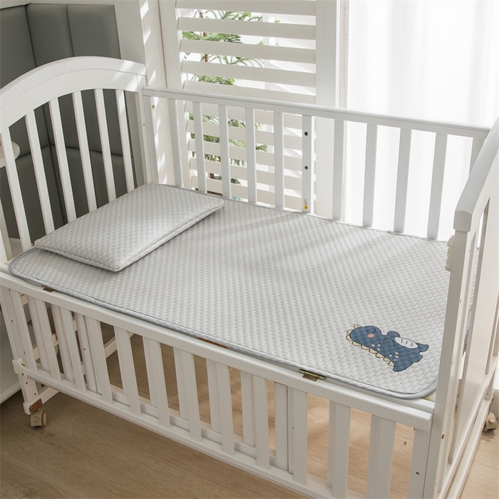 91家纺网 家纺一手货源 找家纺 宅部落 2026新款凉感豆豆儿童凉席席子 小恐龙-灰