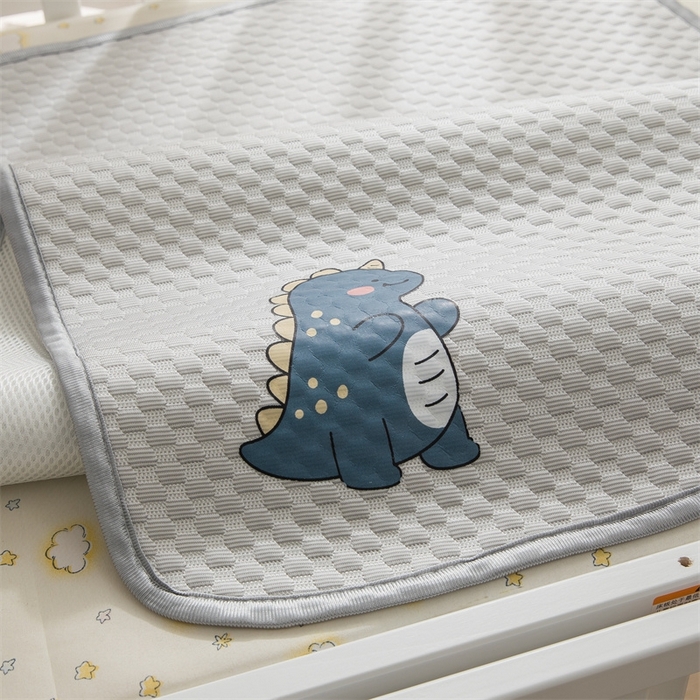 91家纺网 家纺一手货源 找家纺 宅部落 2026新款凉感豆豆儿童凉席席子 小恐龙-灰